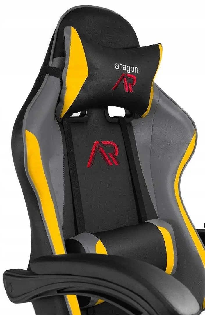 Fotoliu gaming + covoras pentru mouse Jumi Aragon CM-439962 (Black/Grey/Yellow) - 5