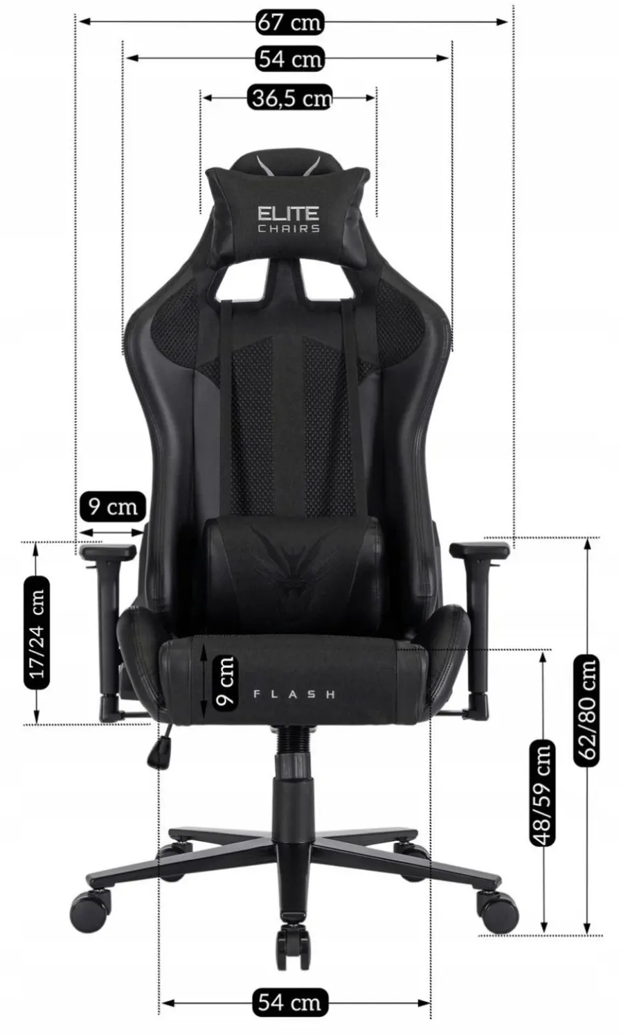 Fotoliu gaming Mebel Elite Flash (Black)