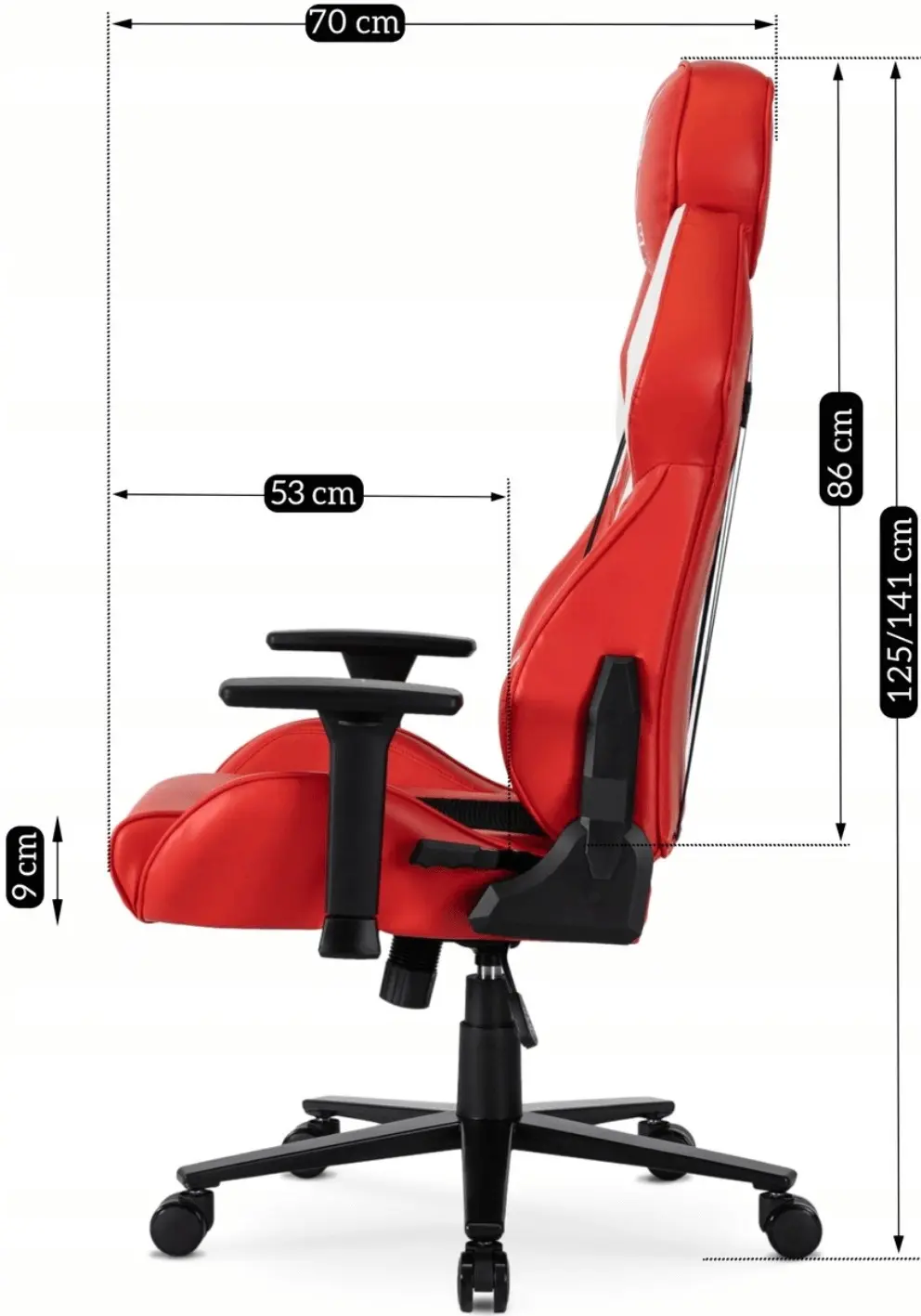 Fotoliu gaming Mebel Elite Nexon (Red) - 10