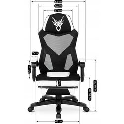 Fotoliu gaming Mebel Elite Bing (White/Black) Thumb