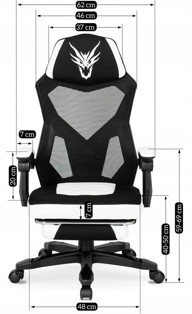 Fotoliu gaming Mebel Elite Bing (White/Black)