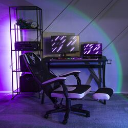 Fotoliu gaming Mebel Elite Bing (White/Black) Thumb