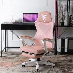 Fotoliu gaming Mebel Elite Bing (White/Pink)