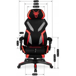 Fotoliu gaming Mebel Elite Maximo (Black/Red) Thumb