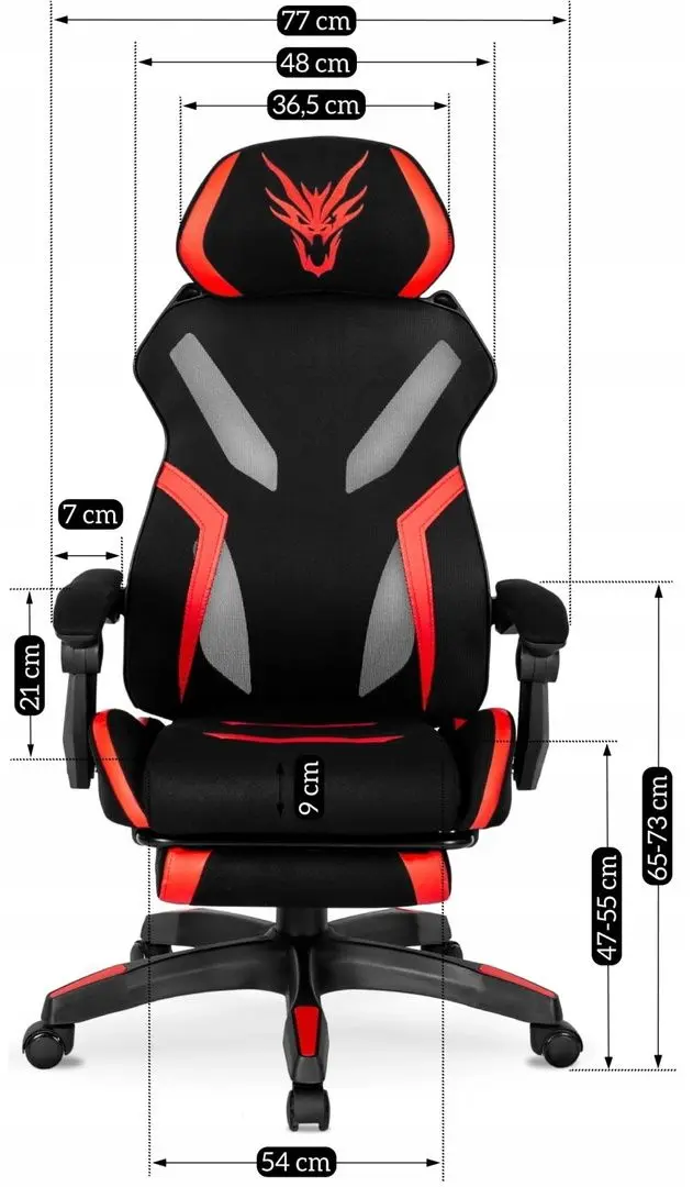 Fotoliu gaming Mebel Elite Maximo (Black/Red)