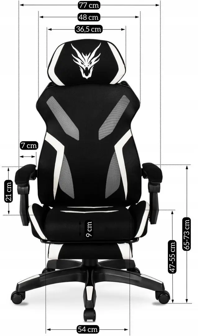 Fotoliu gaming Mebel Elite Maximo (Black/White)