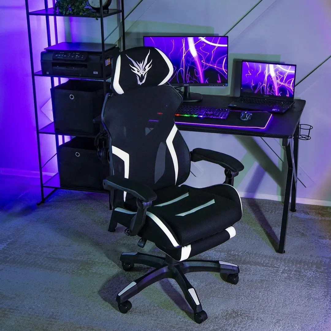 Fotoliu gaming Mebel Elite Maximo (Black/White)