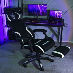 Fotoliu gaming Mebel Elite Maximo (Black/White) Thumb