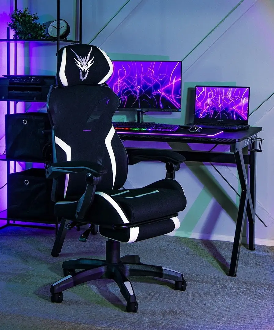 Fotoliu gaming Mebel Elite Maximo (Black/White)