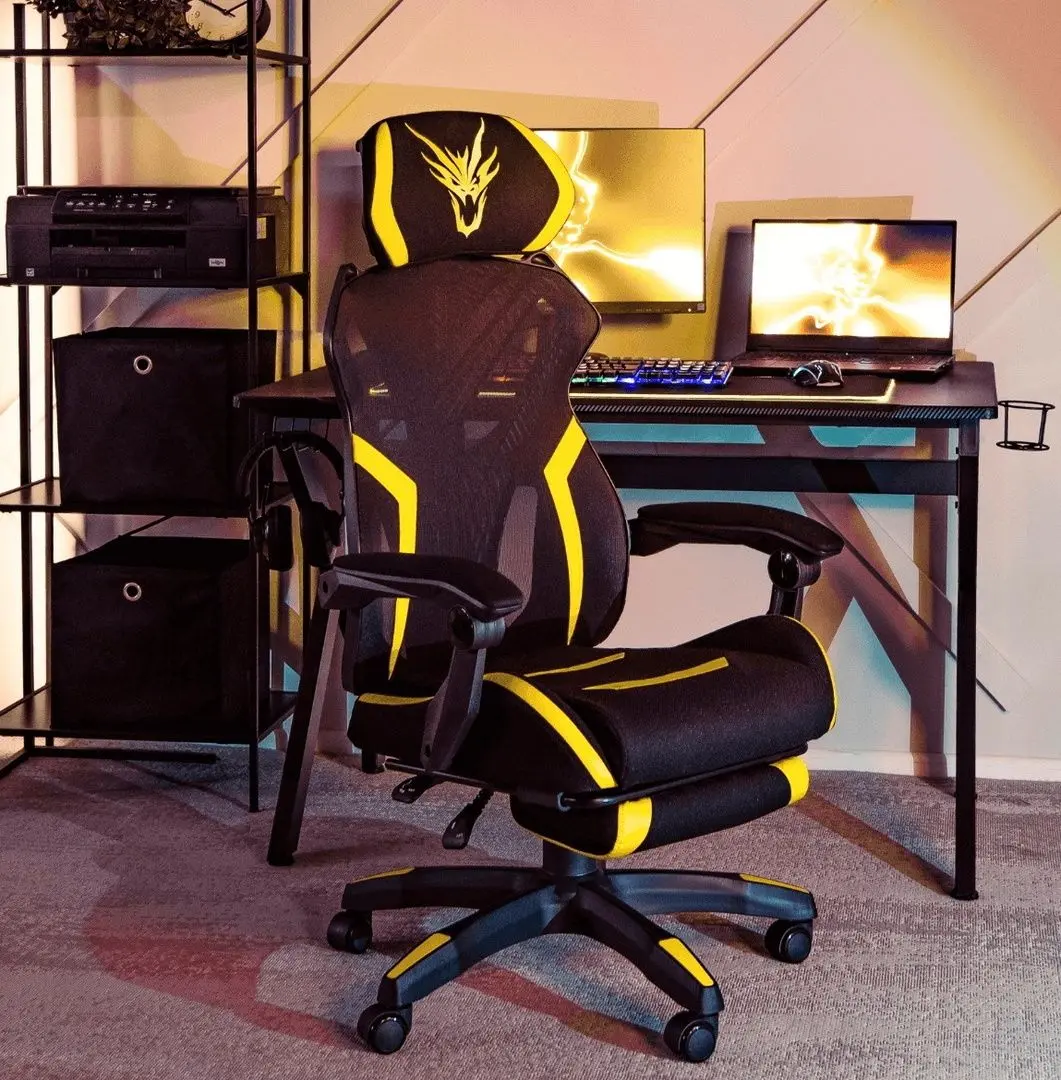 Fotoliu gaming Mebel Elite Maximo (Black/Yellow)