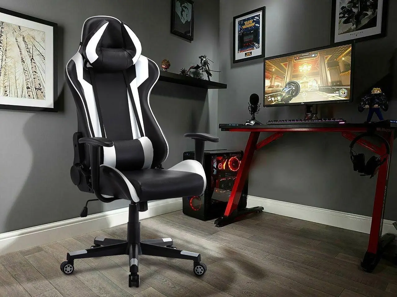 Геймерское кресло Mirjan24 Archie M12/Muz M-12 (Black/White) - 4