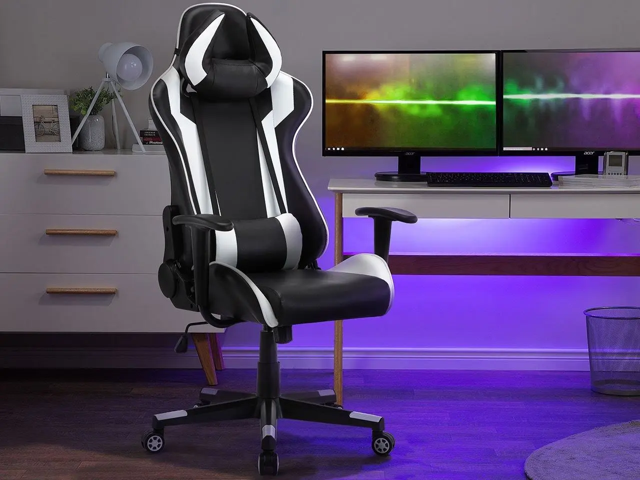 Геймерское кресло Mirjan24 Archie M12/Muz M-12 (Black/White) - 3