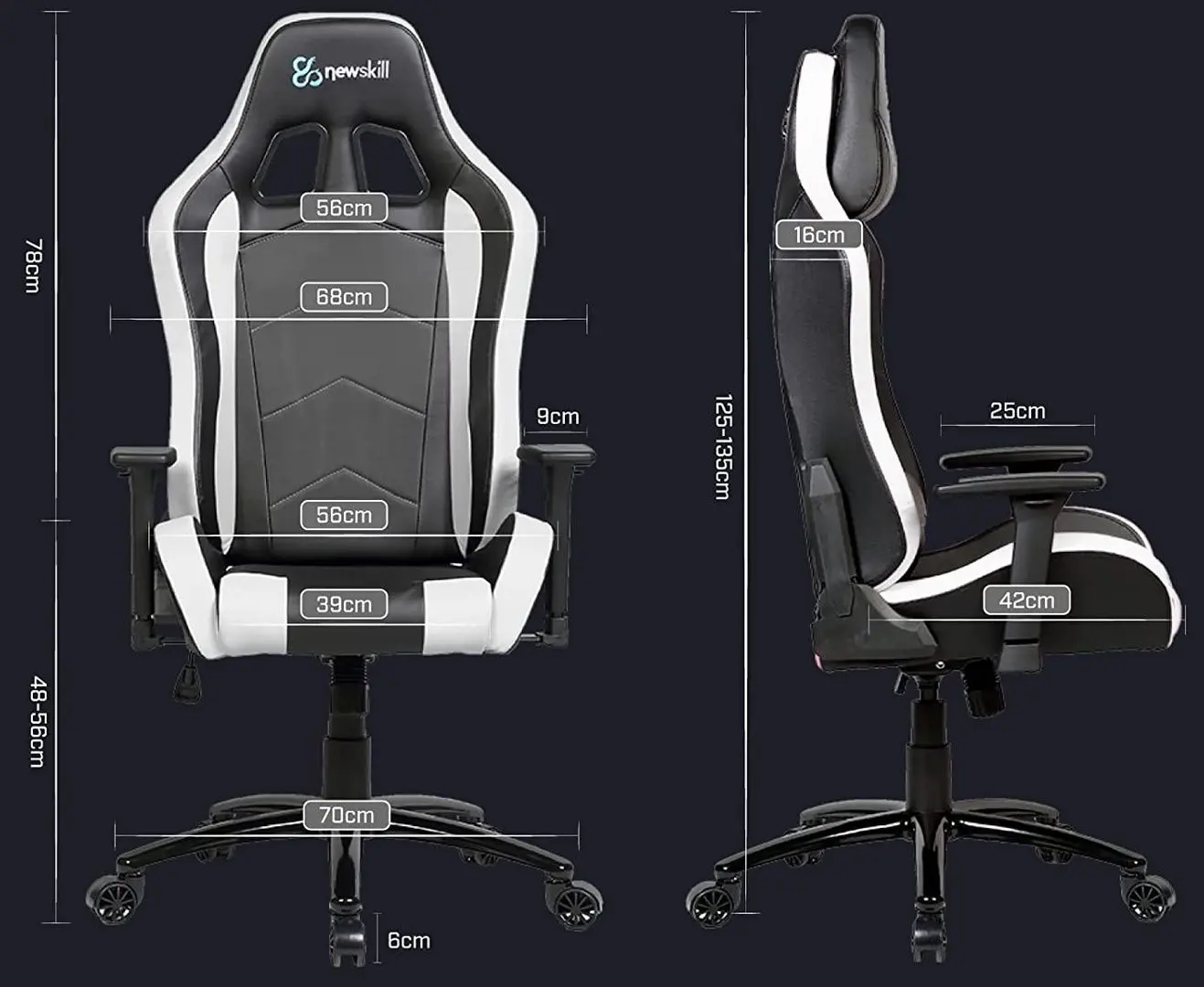 Fotoliu gaming Newskill Takamikura (Black/White)