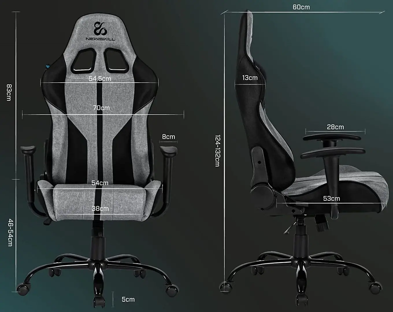 Fotoliu gaming Newskill Zephyr Horus (Gray/Black)