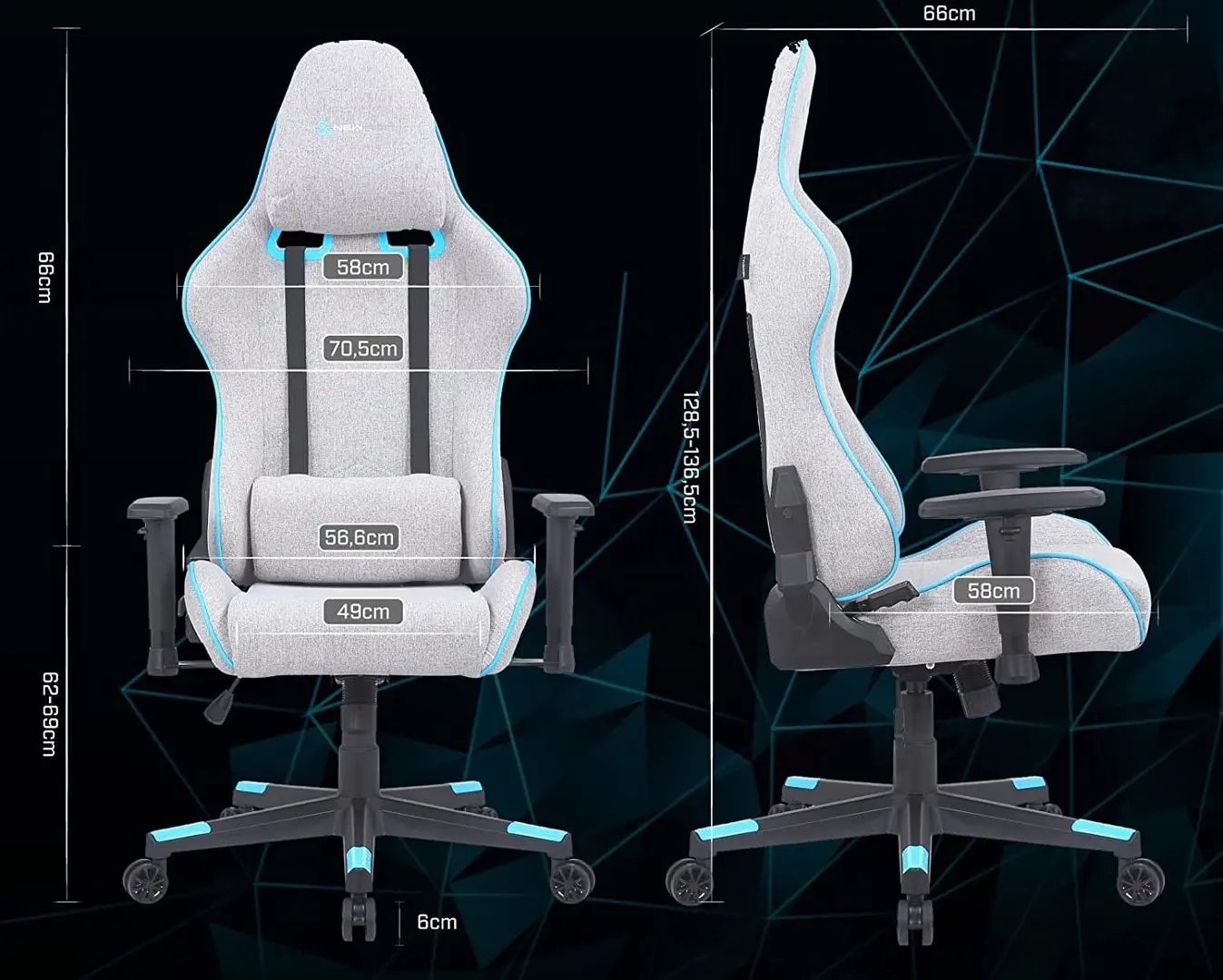 Fotoliu gaming Newskill Zephyr Kitsune (Black/Blue)