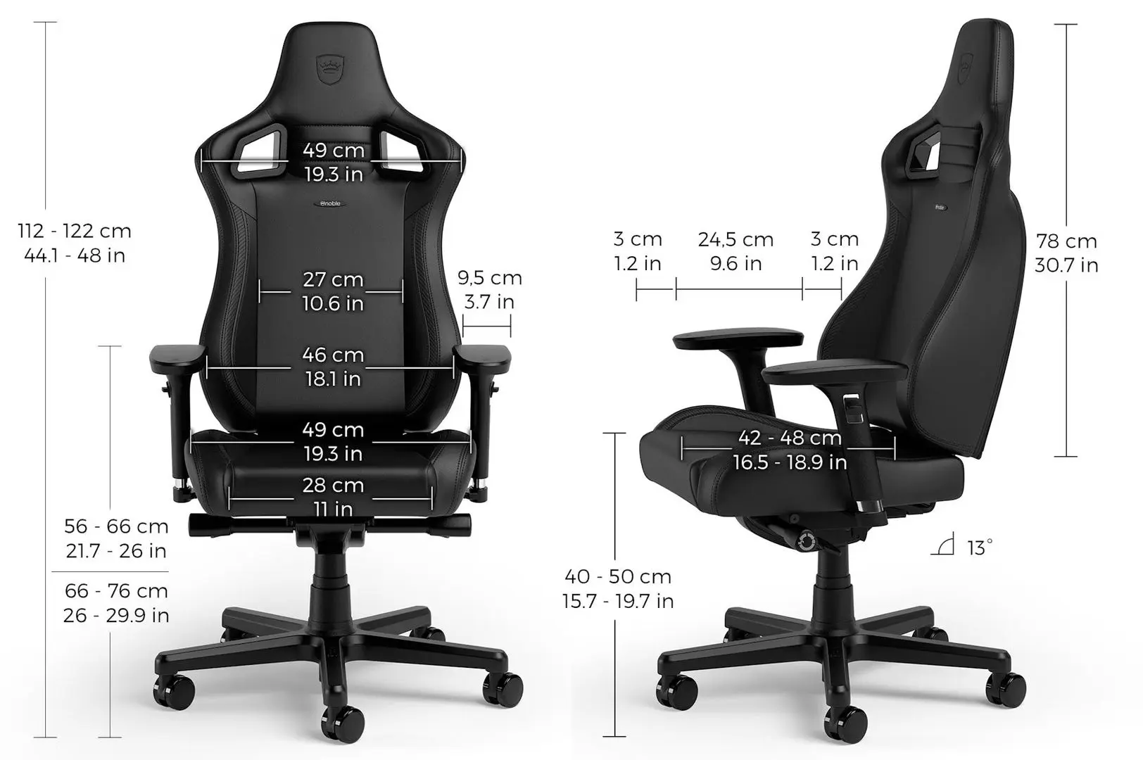 Игровое кресло Noblechairs Epic Compact NBL-ECC-PU-BLA (Black)