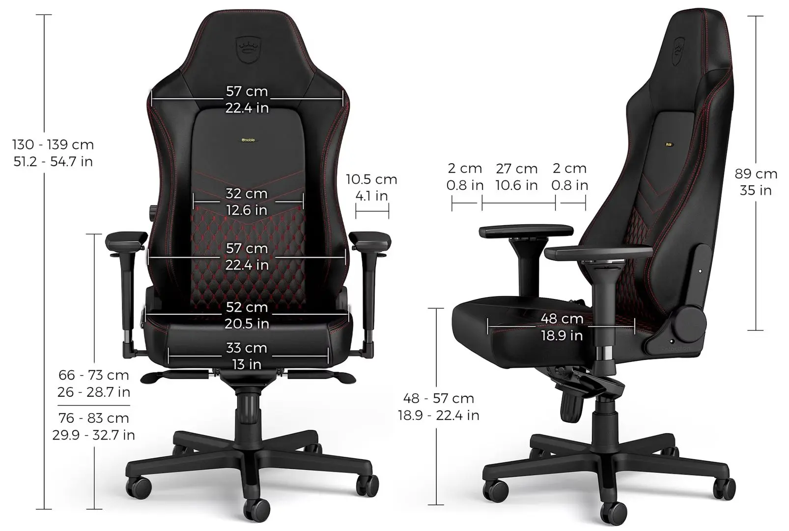 Игровое кресло Noblechairs Hero NBL-HRO-RL-BRD (Black/Red) - 7