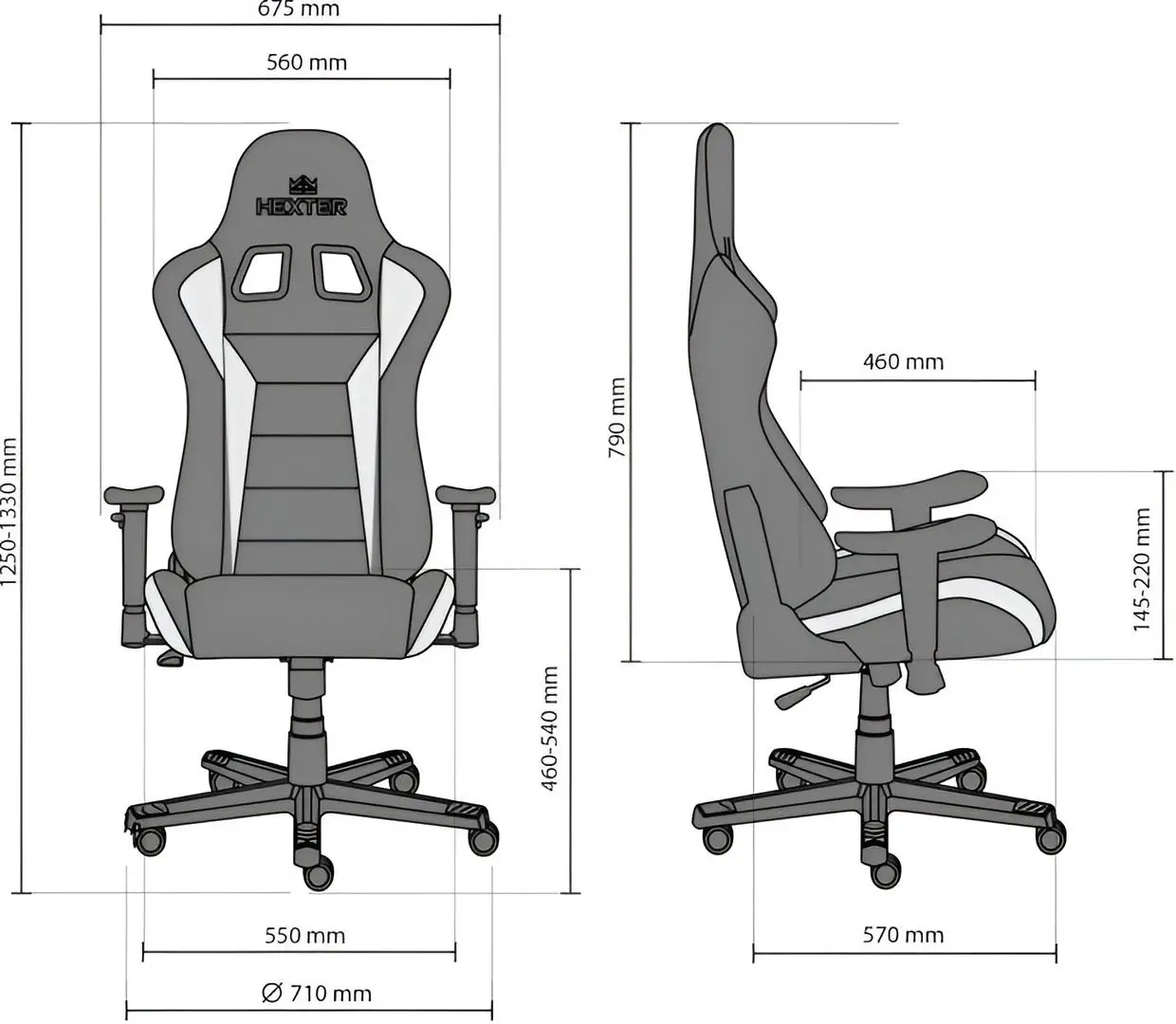 Кресло геймерское Nowy Styl Hexter ML Fab/01 (Black/Green) - 3