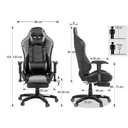 Игровое кресло Prestige Chairs OFF 306 (Black/White) Thumb