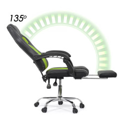 Fotoliu gaming Prestige Chairs OFF 3091 (Black/Green) Thumb