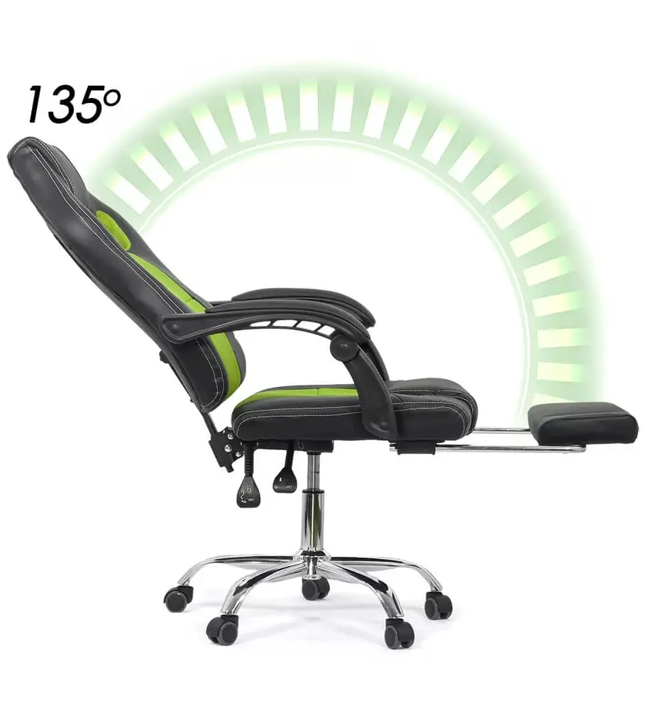 Fotoliu gaming Prestige Chairs OFF 3091 (Black/Green) - 4