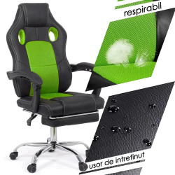 Fotoliu gaming Prestige Chairs OFF 3091 (Black/Green) Thumb