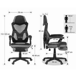 Fotoliu gaming Prestige Chairs OFF3041 (Black/Red) Thumb