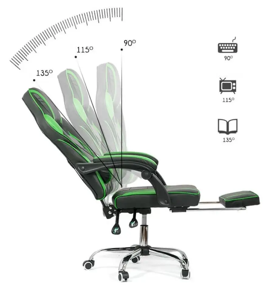 Кресло геймерское Prestige Chairs OFF 302 (Black/Green) - 6