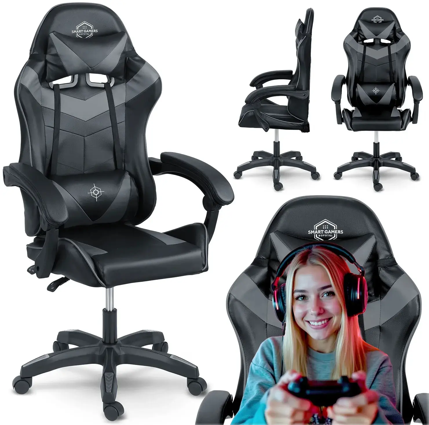 Игровое кресло Sofotel Draknor 242400 (Grey/Black) - 6