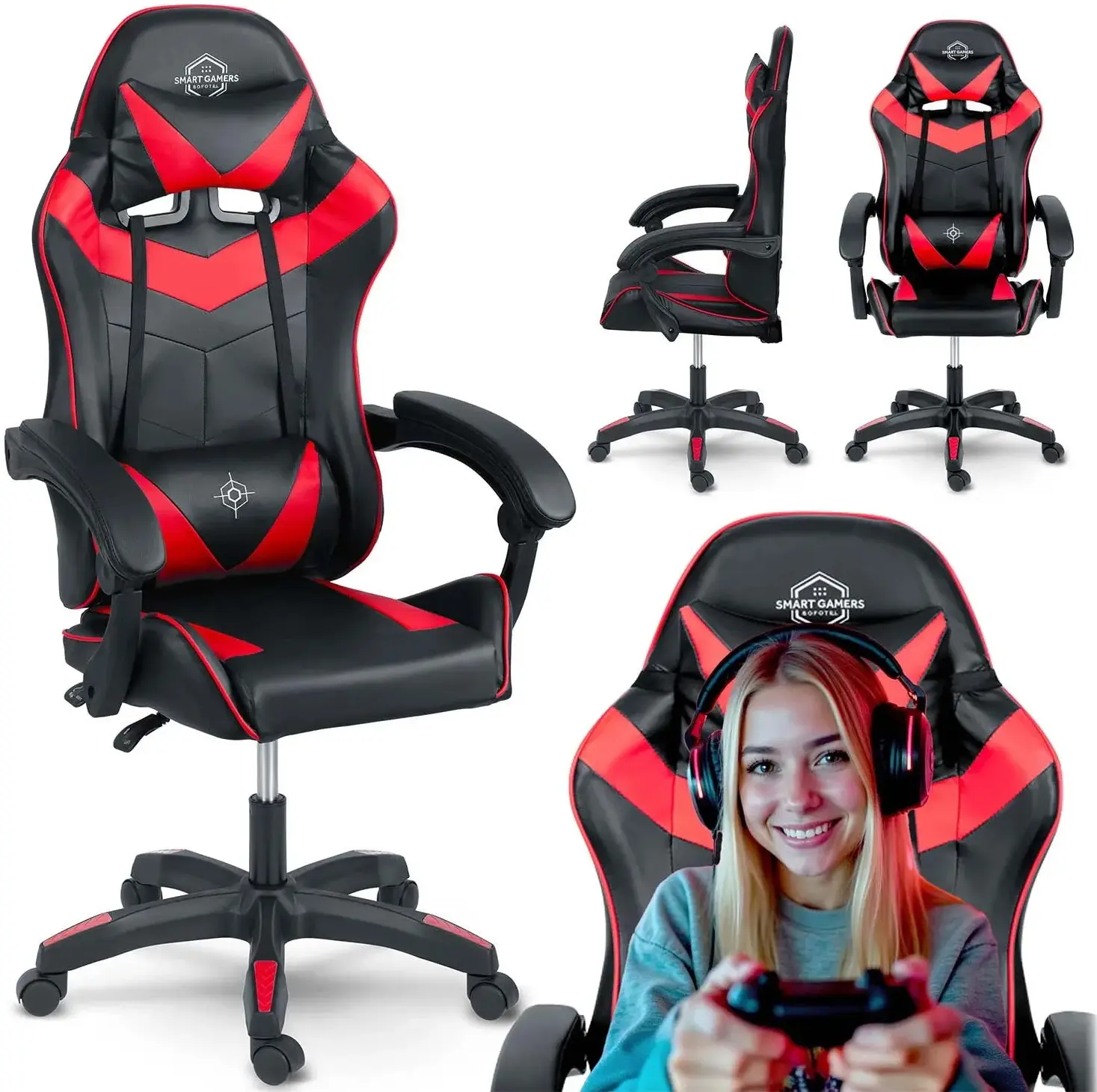 Fotoliu gaming Sofotel Draknor 242401 (Black/Red) - 6