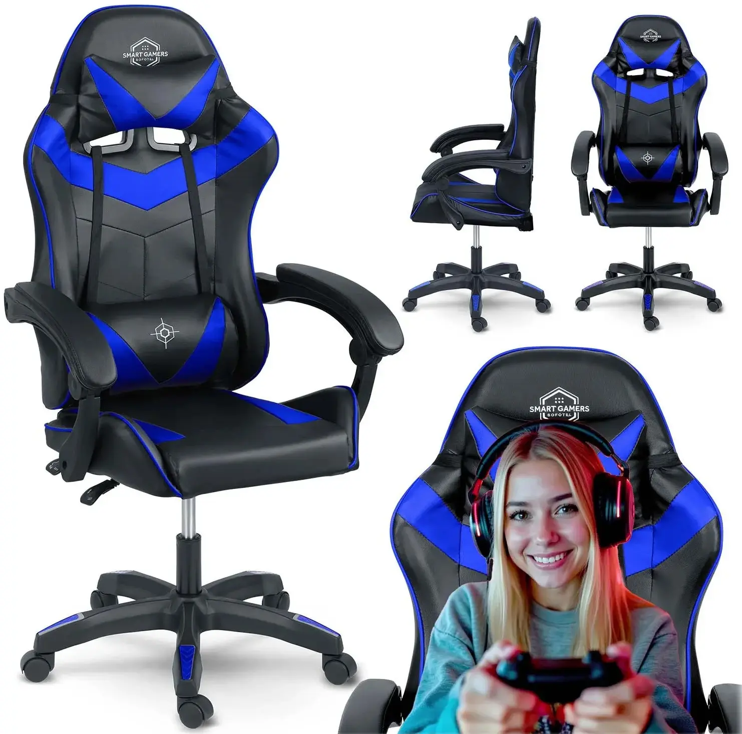 Игровое кресло Sofotel Draknor 242402 (Black/Blue) - 6