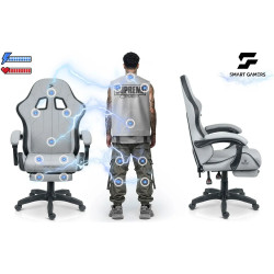 Fotoliu gaming Sofotel Lokar 242601 (Light Grey/Black) Thumb