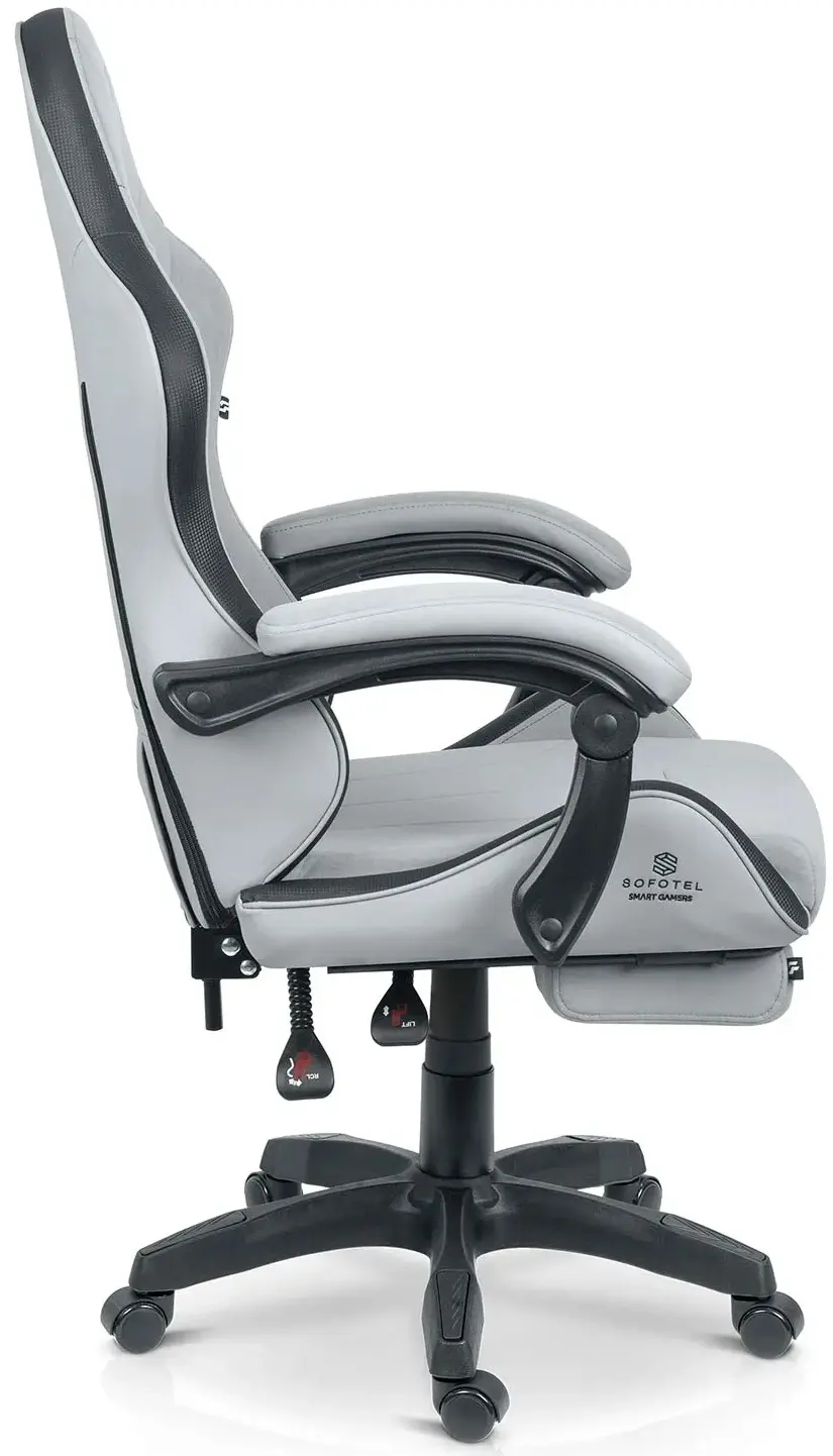 Fotoliu gaming Sofotel Lokar 242601 (Light Grey/Black) - 5