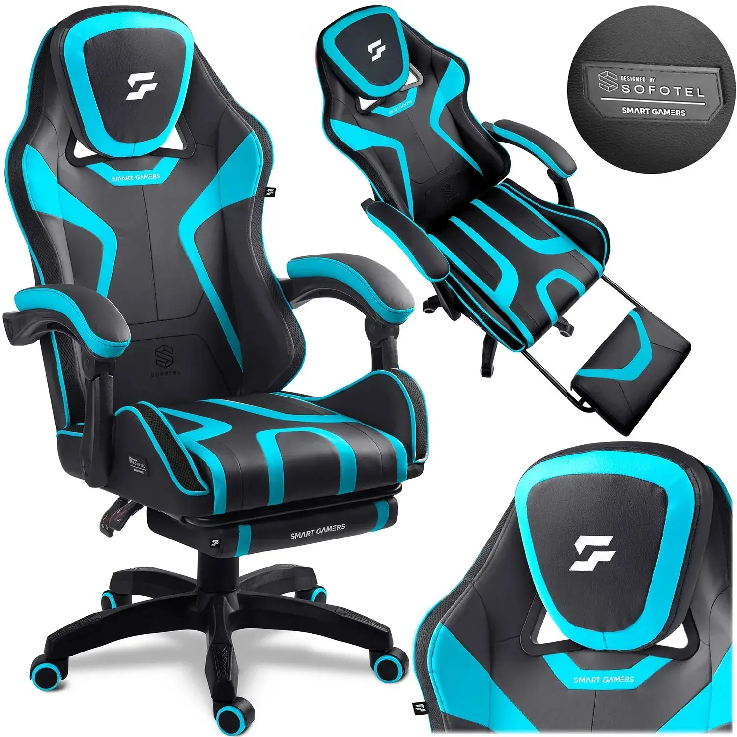 Fotoliu gming Sofotel Specter 242902 (Black/Light Blue) - 7