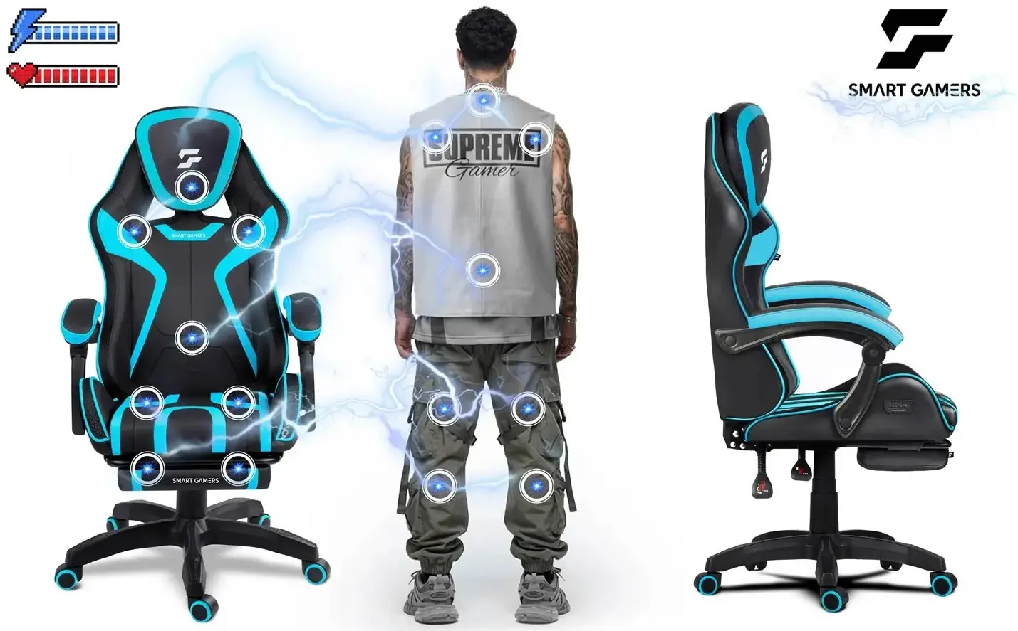 Fotoliu gming Sofotel Specter 242902 (Black/Light Blue) - 8