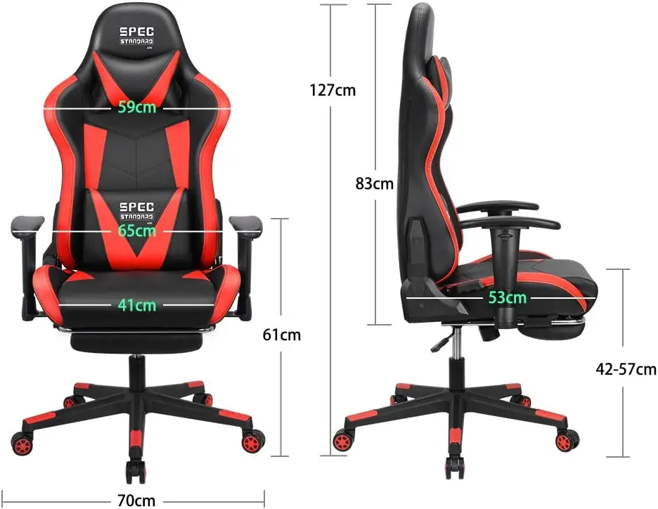 Игровое кресло SpecStandard ADC BGY-04EU (Black/Red)