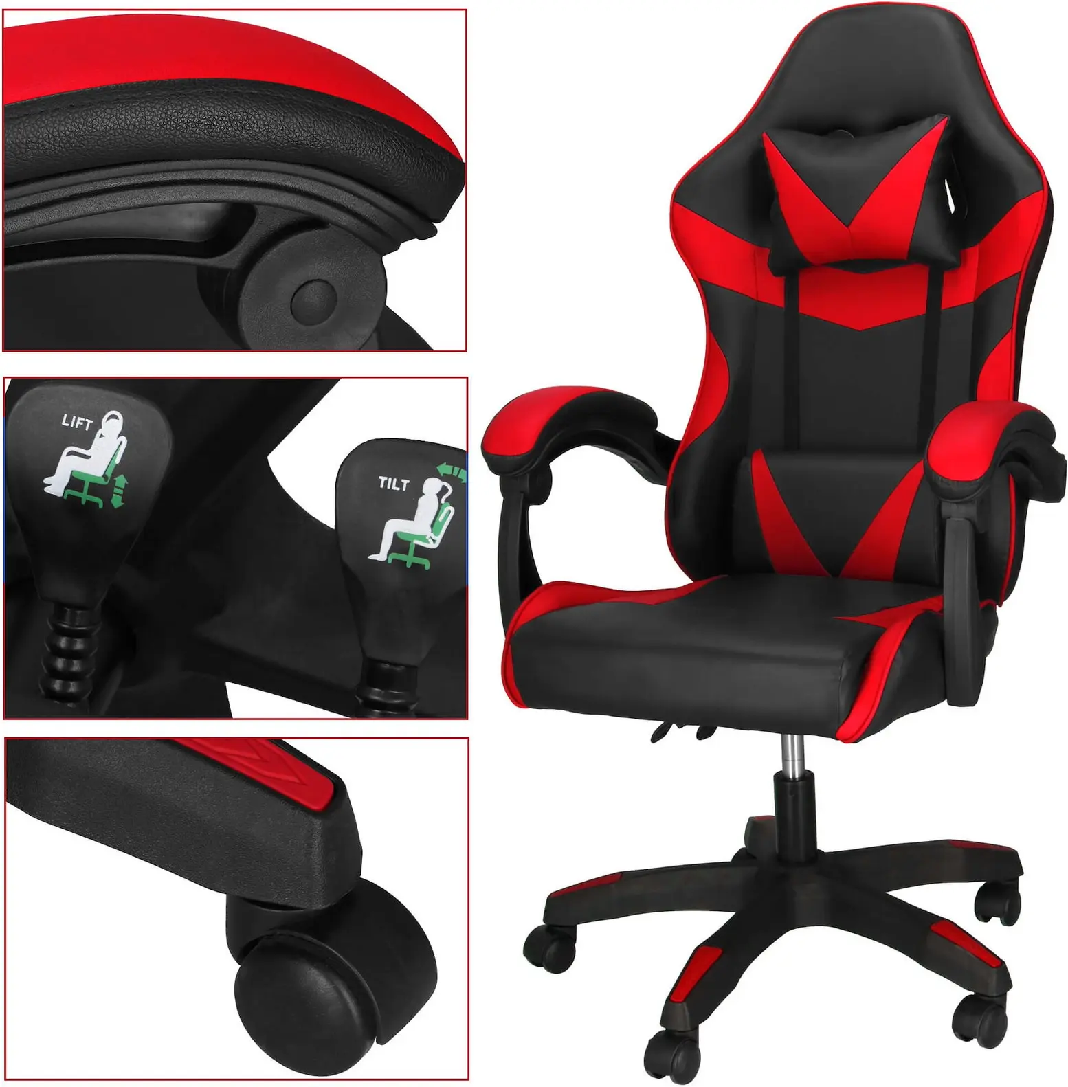 Игровое кресло Springos HF0020 (Black/Red) - 3