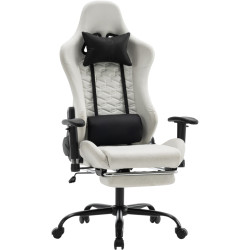 Fotoliu gaming Tempo Kondela Papibas (White/Black) Thumb