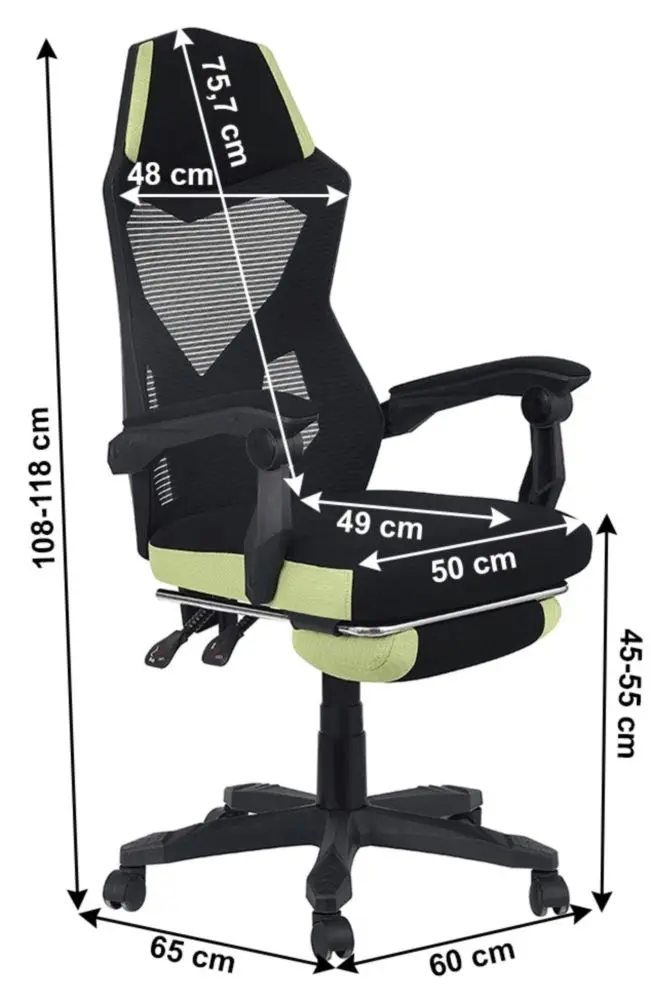 Кресло геймерское Tempo Kondela Jorik (Black/Verde)