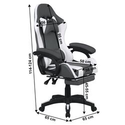 Fotoliu gaming Tempo Kondela Jovela (Black/White) Thumb