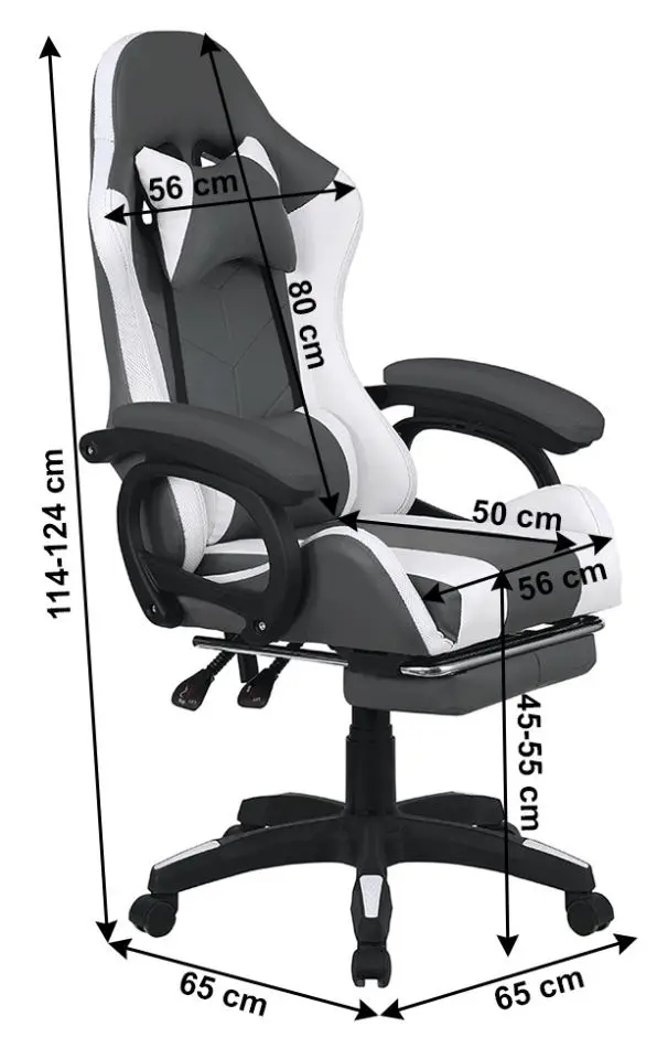 Fotoliu gaming Tempo Kondela Jovela (Black/White)