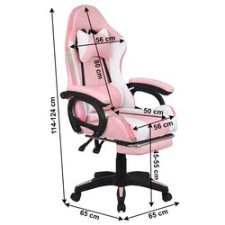 Fotoliu gaming Tempo Kondela Jovela (Pink/White) Thumb