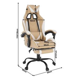 Кресло геймерское Tempo Kondela Ozge 2 New (White/Beige) Thumb