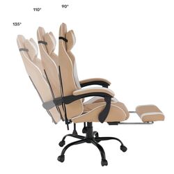 Кресло геймерское Tempo Kondela Ozge 2 New (White/Beige) Thumb