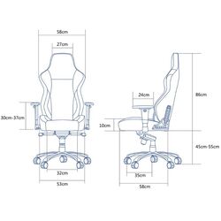 Кресло геймерское UniGamer 0008R5ATG (Black/Blue) Thumb