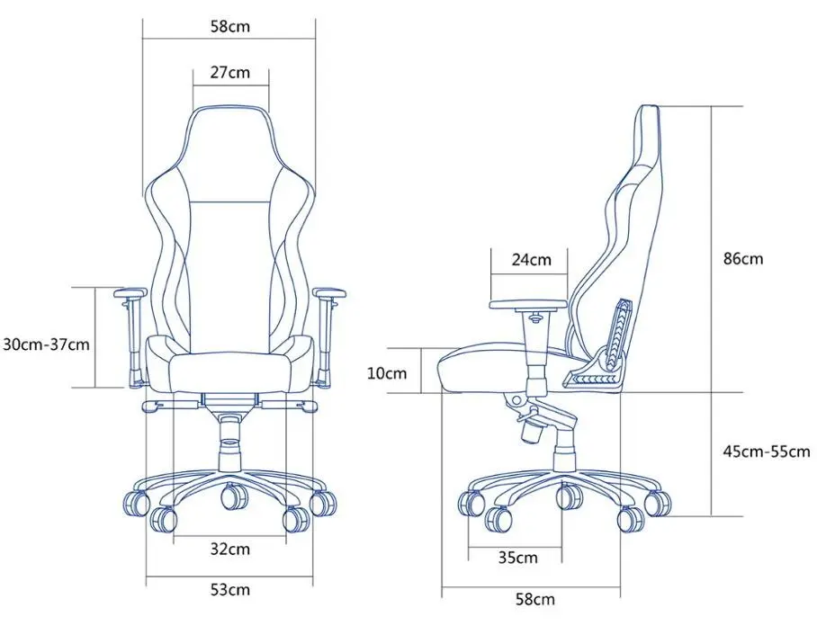 Кресло геймерское UniGamer 0008R5ATG (Black/Blue) - 7