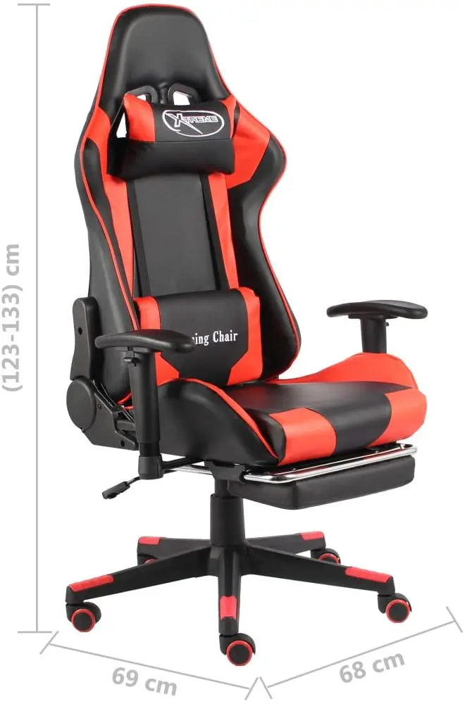 Fotoliu gaming VidaXL 20497 (Black/Red)