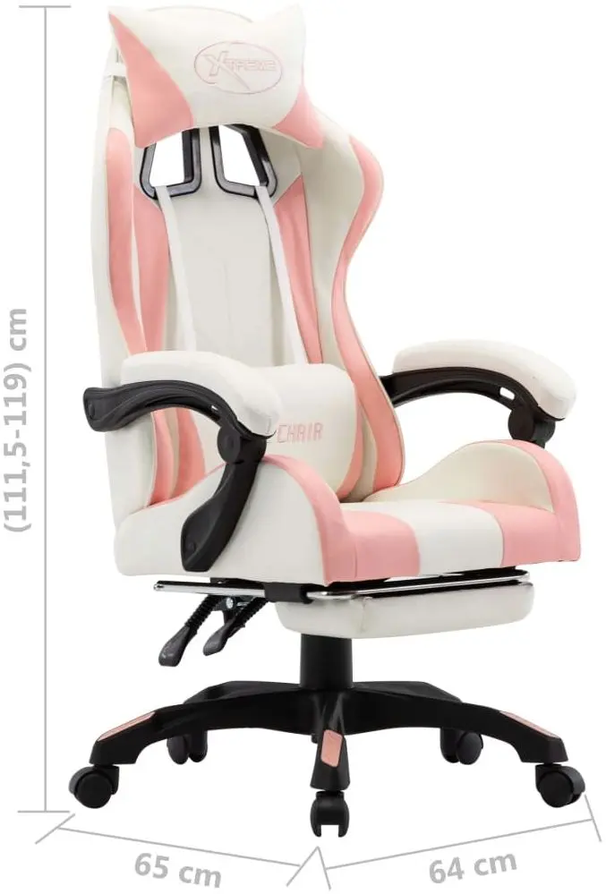 Игровое кресло VidaXL 287994 (White/Pink)
