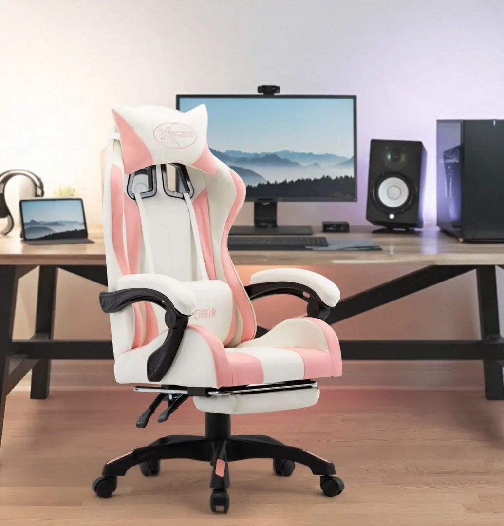 Игровое кресло VidaXL 287994 (White/Pink)