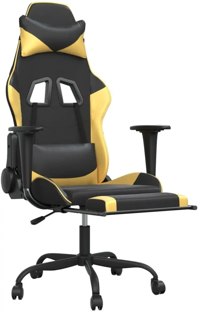 Fotoliu gaming VidaXL 3143655 (Black/Gold)